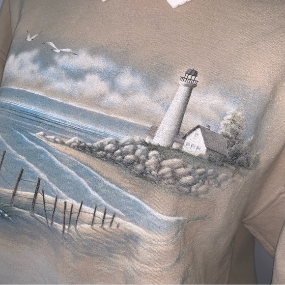 v i n t a g e :: Nautical Coastal Collared Morning Sun Graphic Sweatshirt - Picture 6 of 14